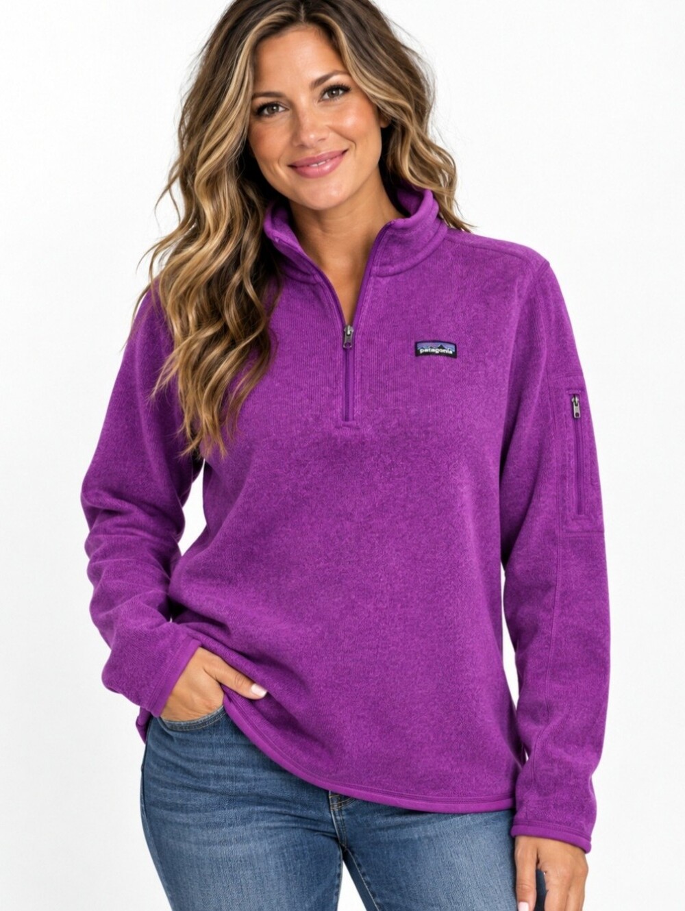 Patagonia Better Sweater Women XL Purple 1/4 Zip Fleece Pullover Jacket Outdoor